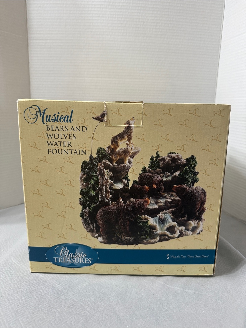 Vintage Y2K Classic Treasures Musical Bears & Wolves Table Top Water Fountain
